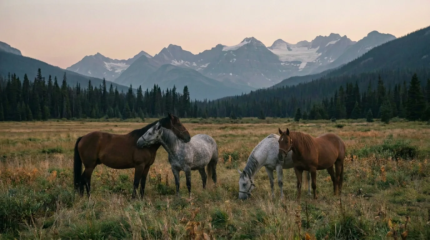 Chevaux en liberté, Centre équestre de Savoie, Savoie